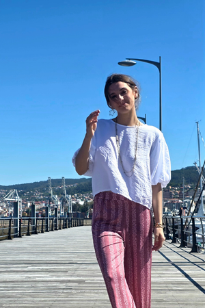 Blusa Manga Globo Blanco