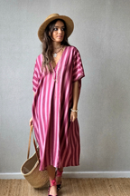 Vestido rayas Frambuesa tipo kurta
