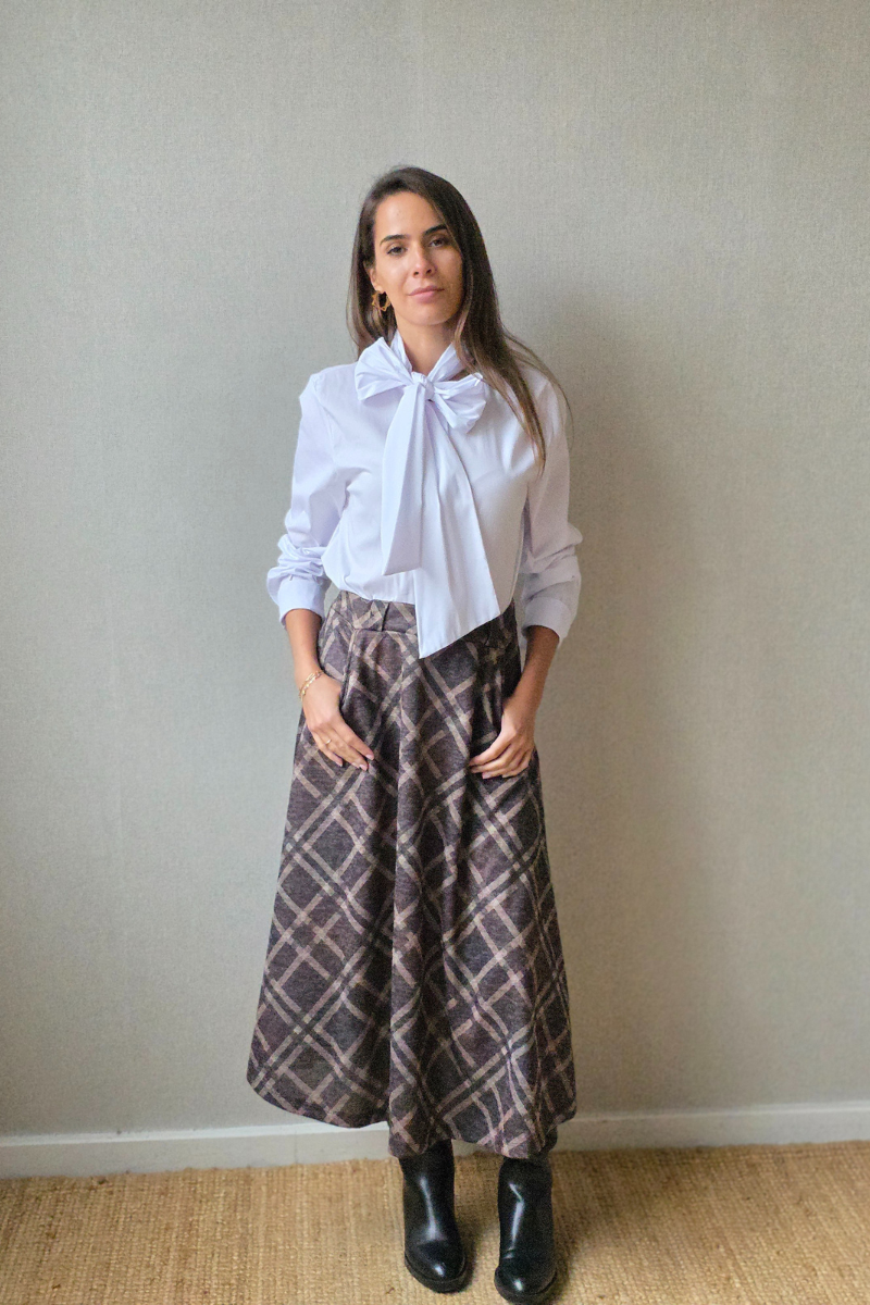 Falda de cuadros grandes chocolate