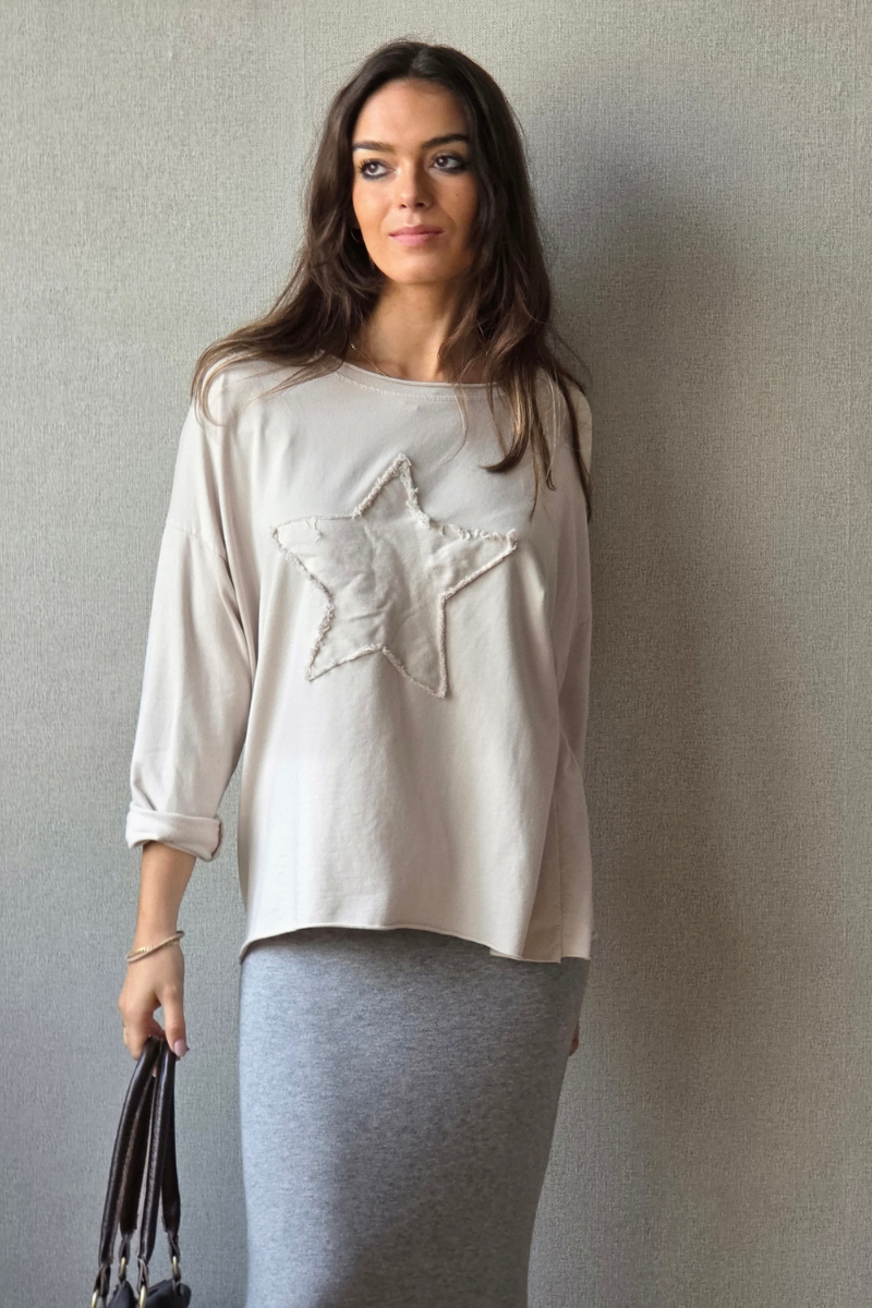 Sudadera Star Beige