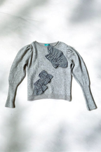 Conjunto de puño y cuello vichy gris