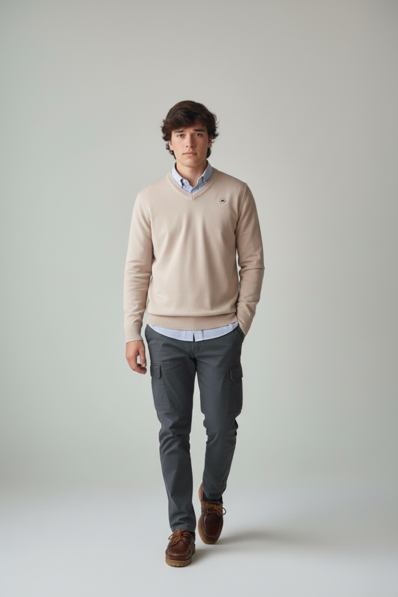 Pantalón cargo gris hombre