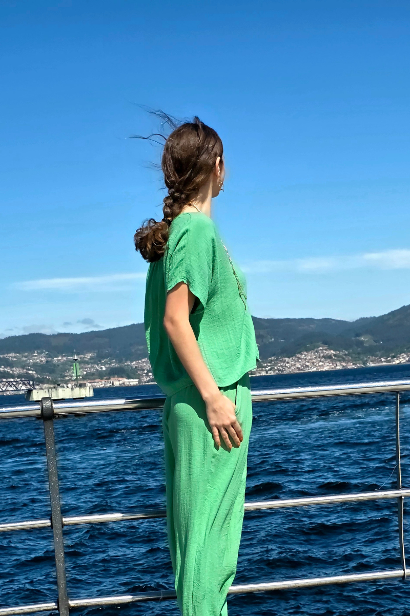 Blusa de Botones Verde Andalucía