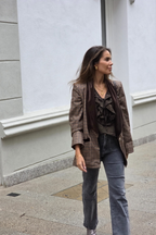 Americana oversize pata de gallo marrón