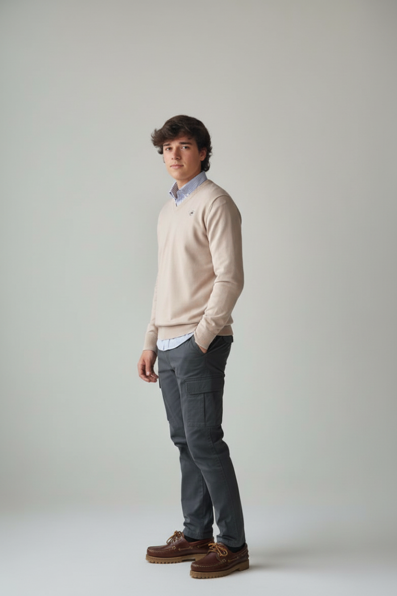 Pantalón cargo gris hombre