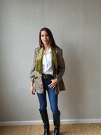 Americana Pata de Gallo Pistacho con Terciopelo - Talla Única