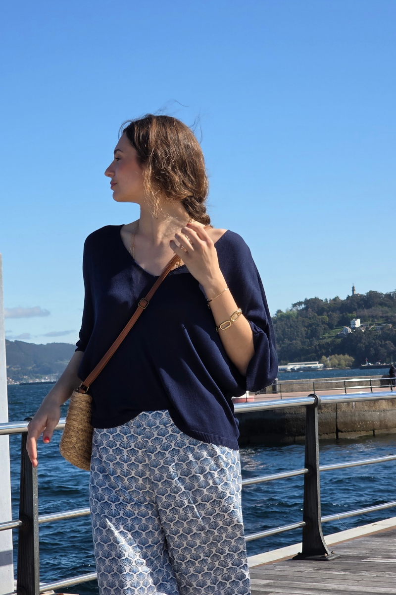 Pantalón Estampado Conchas Marino elástico