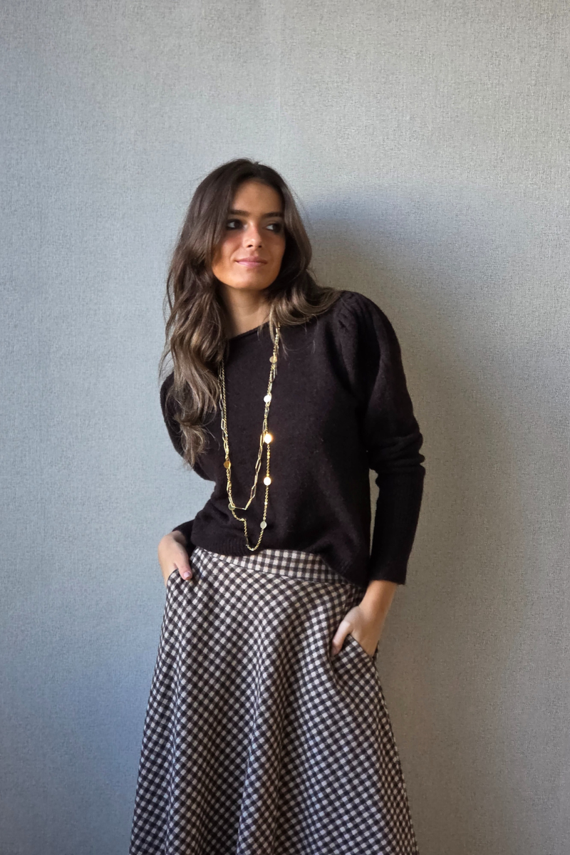 Jersey manga farol marrón chocolate