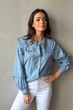 Blusa bordado verde bonito