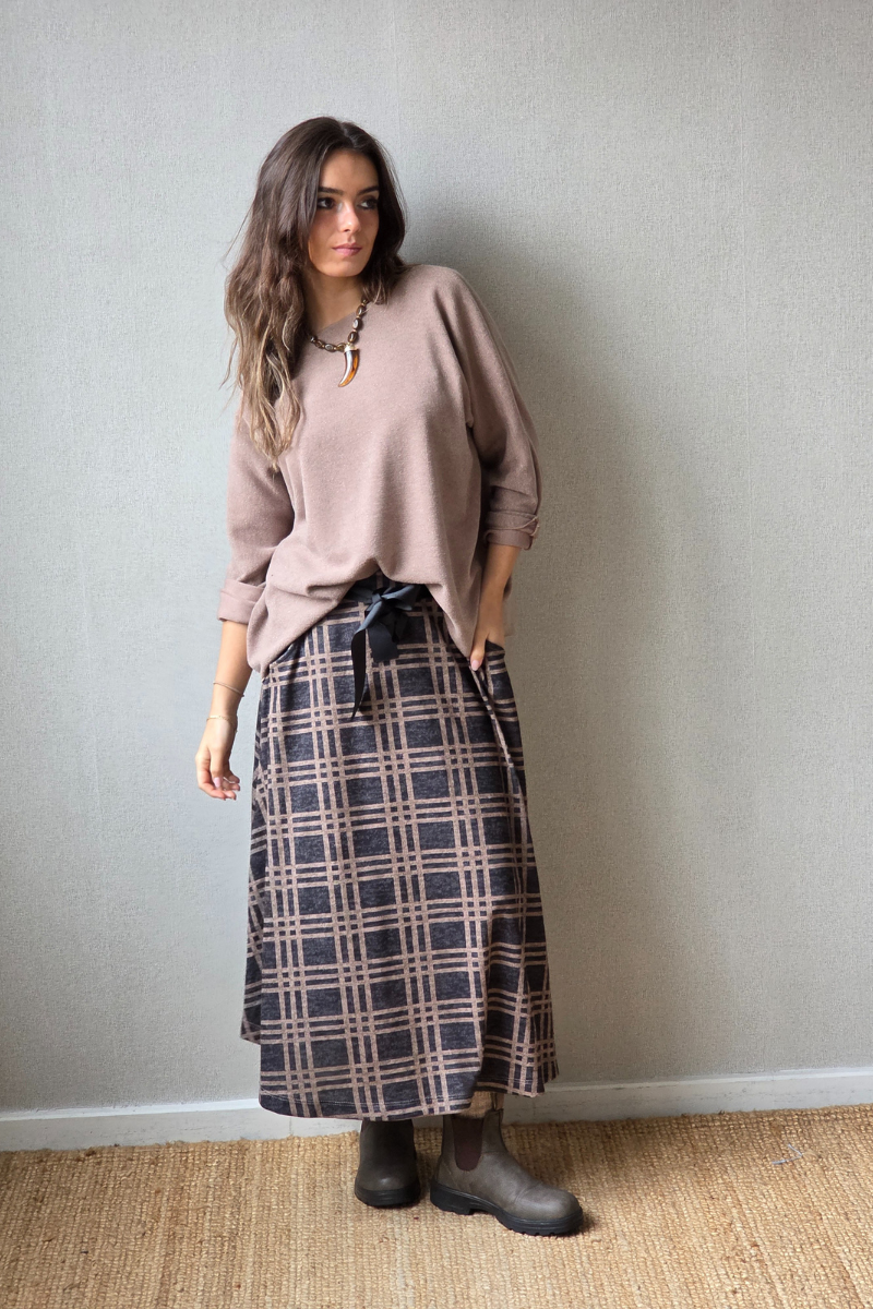 Falda de cuadros Castañar negro
