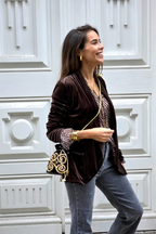 Americana de terciopelo marrón