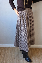 Falda evase de cuadros vichy chocolate