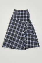 Falda de franela de cuadros escoceses verde militar