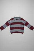 Jersey de rayas con cuello camisero granate