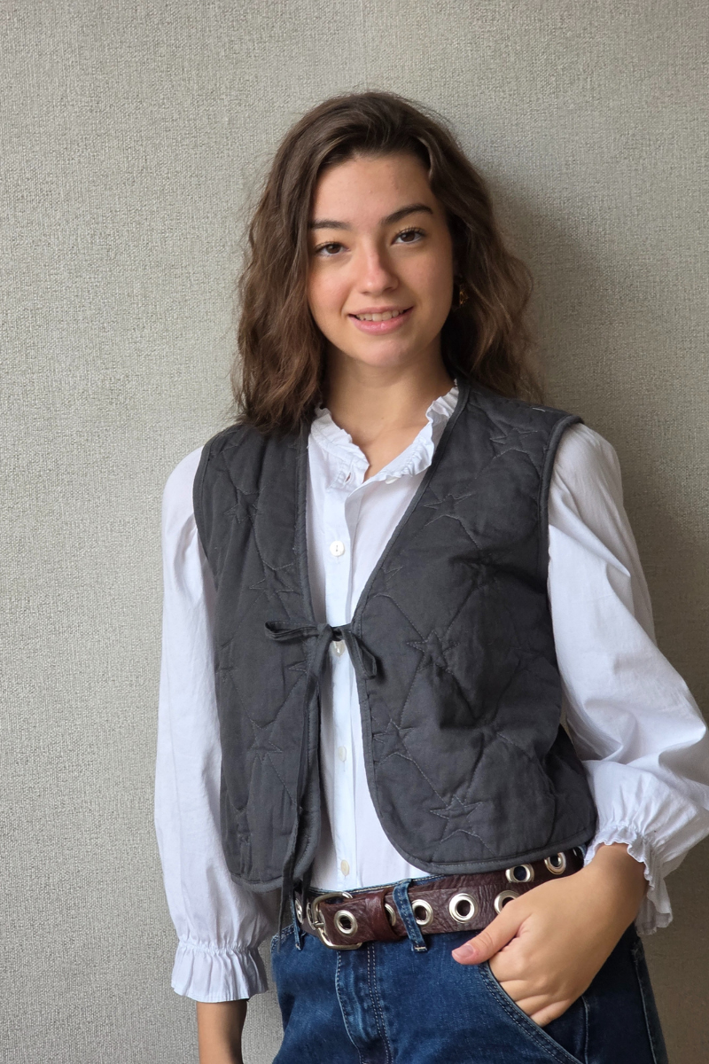 Chaleco acolchado con estrellas azul marino