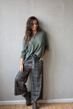 Pantalón de cuadros Cazorla verde militar