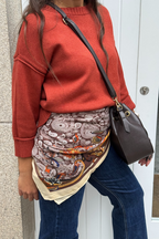 Pañuelo estampado cachemira marrón