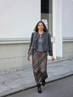 Falda Casilda de cuadros grandes topo