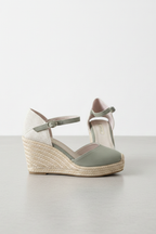 Alpargata Valenciana Cuña Verde - Plataforma Yute 8cm