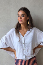 Chaqueta manga corta blanca