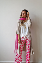 Pantalón estampado fucsia