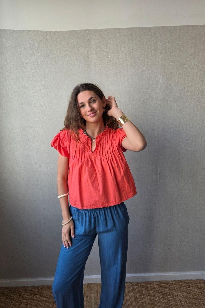 Blusa Manga Farol Coral