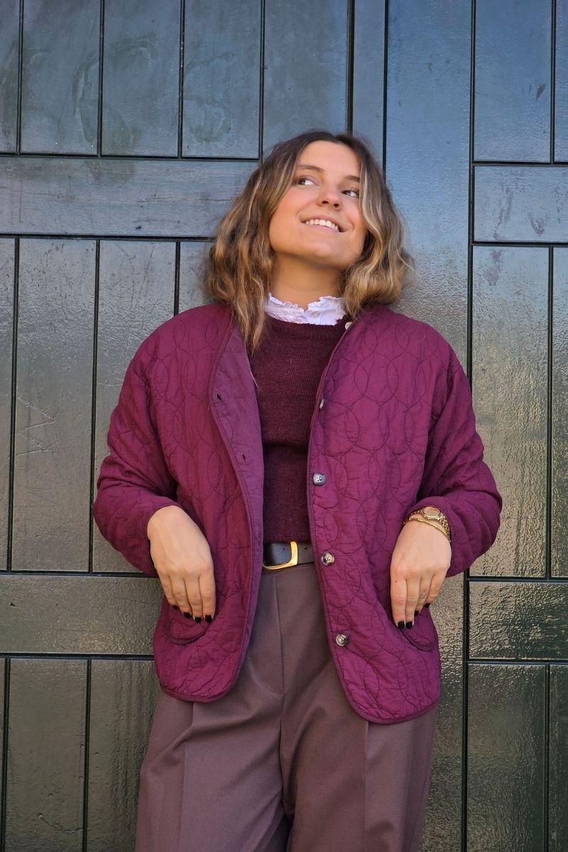 Chaqueta acolchada color vino