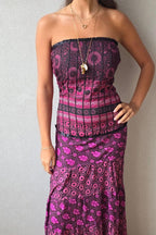 Vestido palabra de honor indio nido de abeja