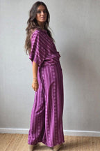 Pantalón estampado berenjena