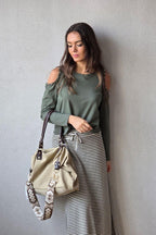 Bolso de loneta oversize beige