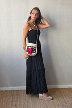 Vestido de tirantes guipur negro