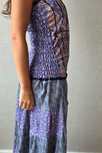 Vestido palabra de honor telas indias