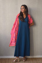 Vestido Asas con Bolsillos petróleo