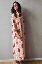 Vestido estampado rayas finas langosta