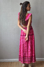 Conjunto con estampado de flores fucsia