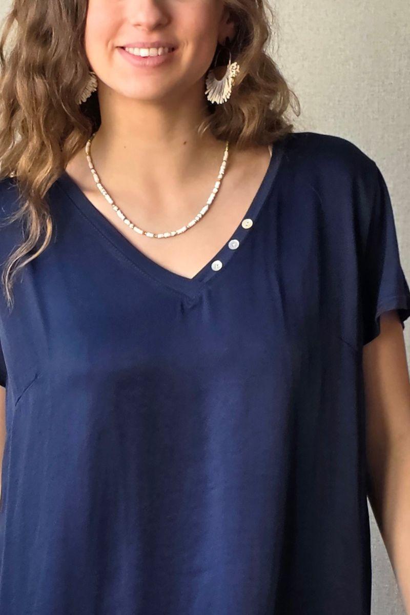 Blusa seda tres botones