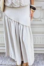 Falda Rayas beige tipo lino