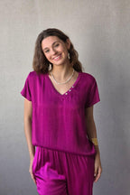 Blusa seda 3 botones