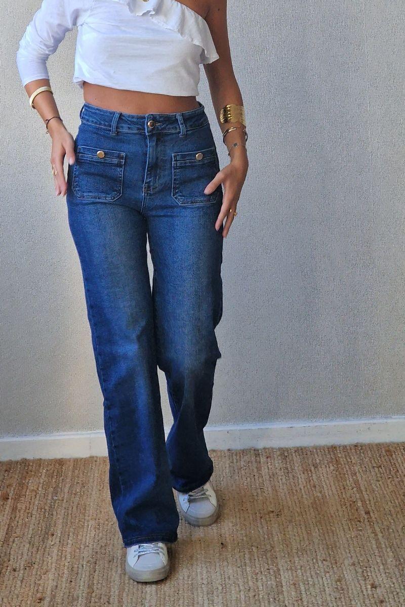 Pantalón vaquero con bolsillos delante azul jeans