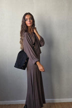 Vestido de tirantes con jersey