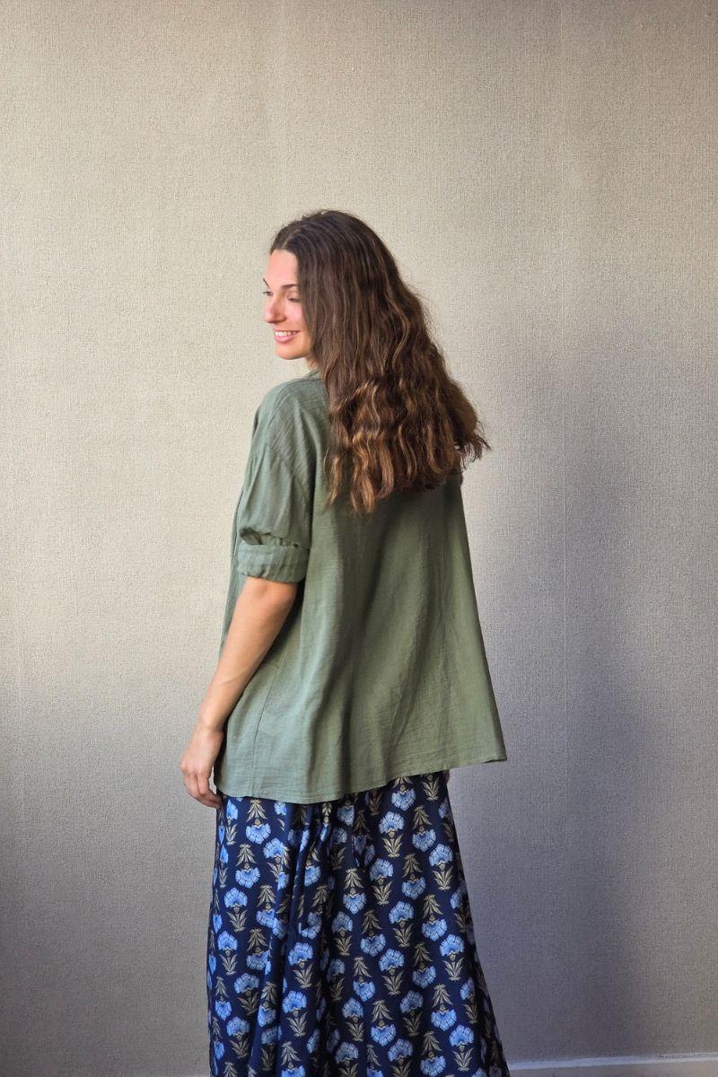 kimono tipo lino verde