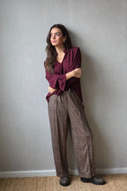 Pantalon cuadros British camel