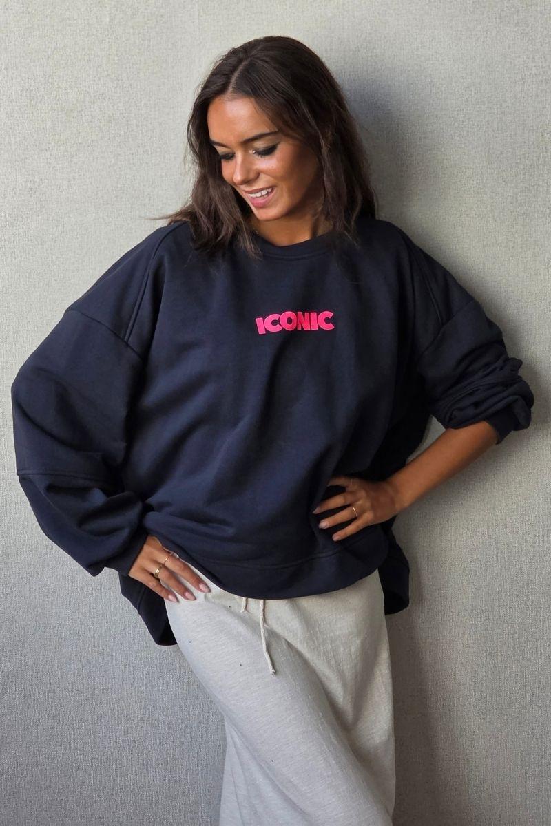 Sudadera oversize iconic fucsia