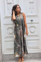 Vestido boho verde militar