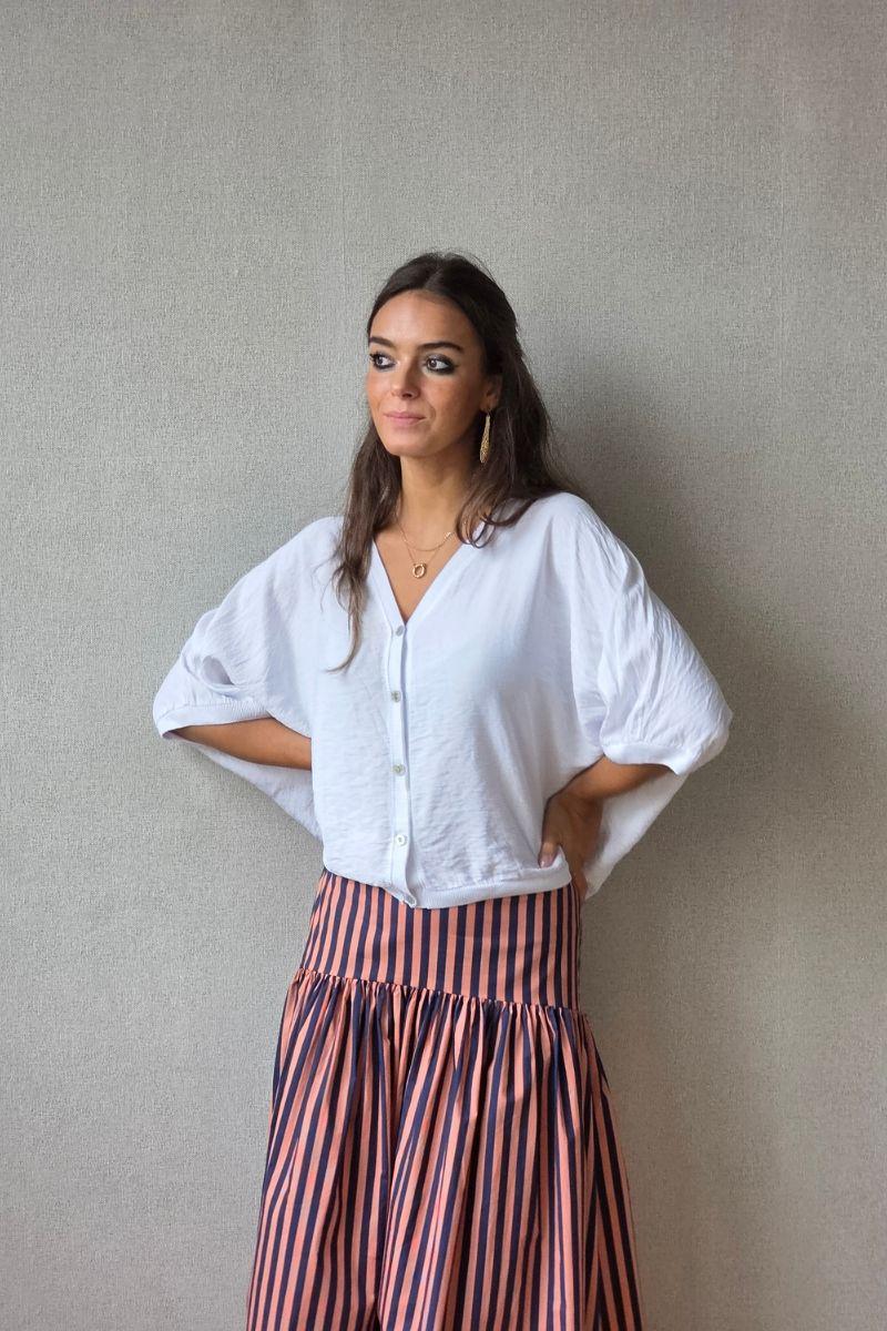 Chaqueta de botones blanca