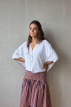 Chaqueta de botones blanca