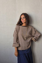 Sudadera oversize de rayas marrón