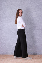 Pantalón culotte de punto negro