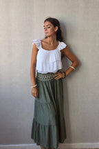 Falda bámbula zigzag militar