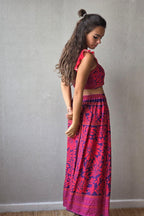 Conjunto con estampado de flores morado